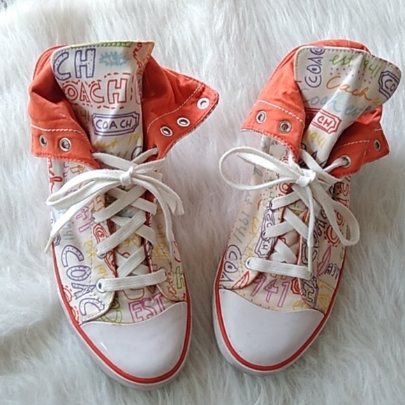 orange high top sneakers